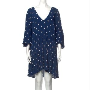 Faithful the Brand Fresa Ronja Dot Vtg Blue Shift Boho Mini Dress NWT.